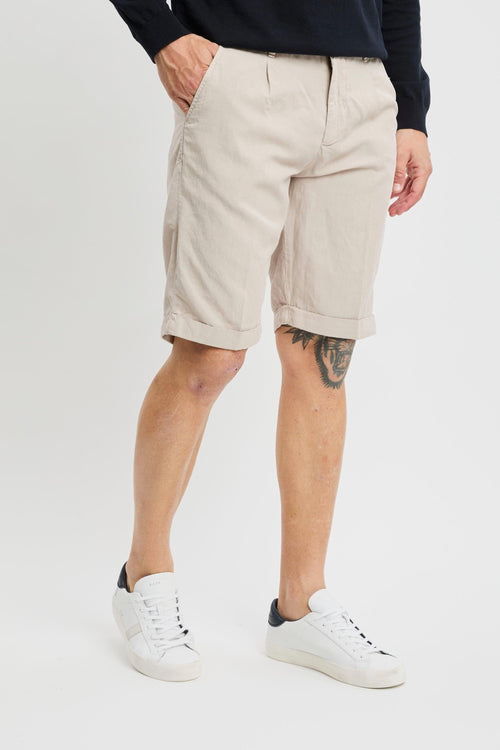 Pantalone corto in lyocell misto lino washed