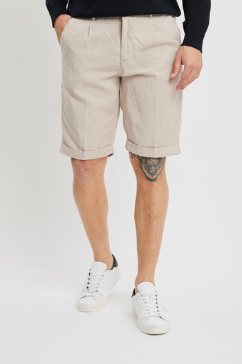 Pantalone corto in lyocell misto lino washed - 2