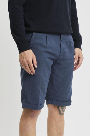 Pantalone corto in lyocell misto lino washed - 2