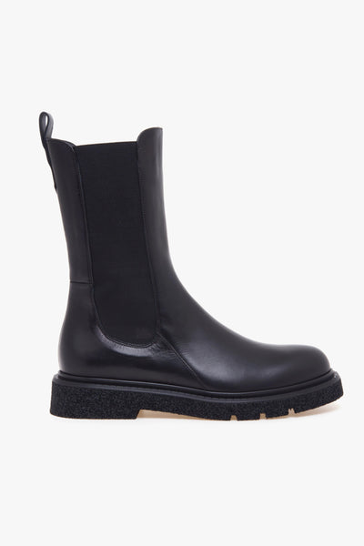 Chelsea boot in pelle con suola in gomma