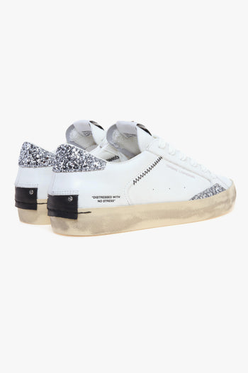 Sneaker Distressed in pelle con dettagli in glitter - 3