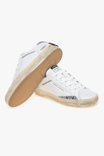 Sneaker Distressed in pelle con dettagli in glitter - 4