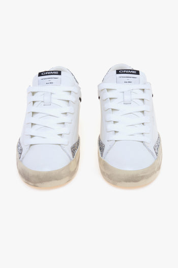 Sneaker Distressed in pelle con dettagli in glitter - 5