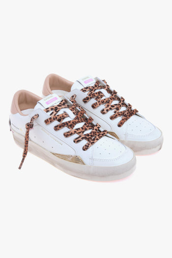 Sneaker SK8 Deluxe in pelle con talloncino cipria e lacci leopardati - 2