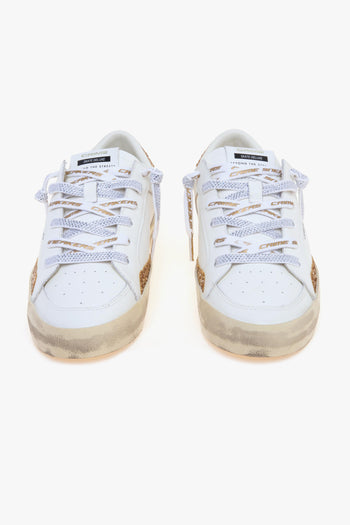 Sneaker SK8 Deluxe in pelle con inserti in glitter oro - 5