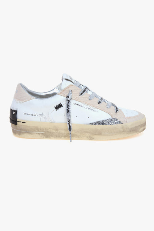 Sneaker SK8 Deluxe in pelle e canvas con dettagli in glitter