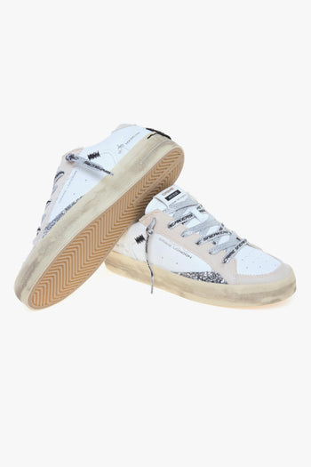 Sneaker SK8 Deluxe in pelle e canvas con dettagli in glitter - 4