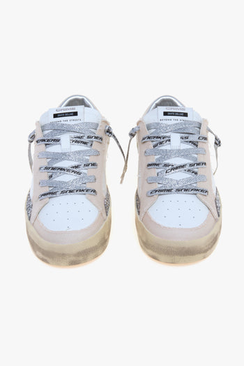 Sneaker SK8 Deluxe in pelle e canvas con dettagli in glitter - 5