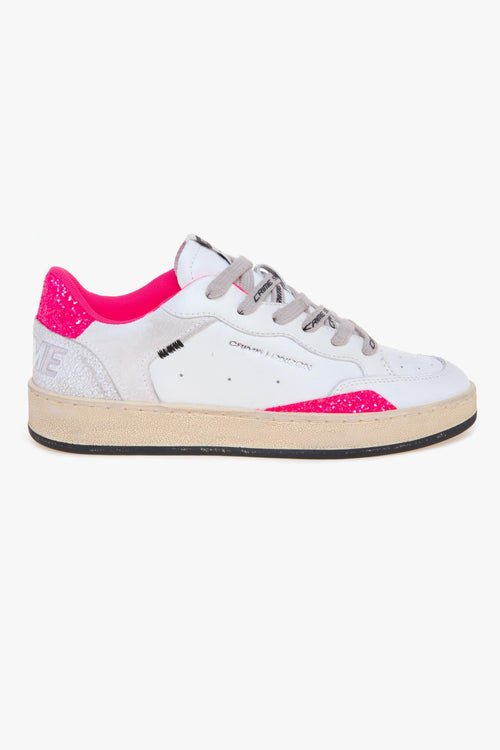 Sneaker Chelasea in pelle e glitter fuxia