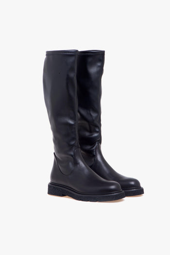 Stivale in pelle con gambale stretch - 2