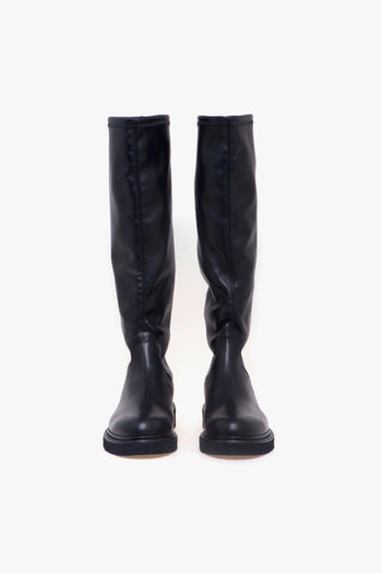 Stivale in pelle con gambale stretch - 5