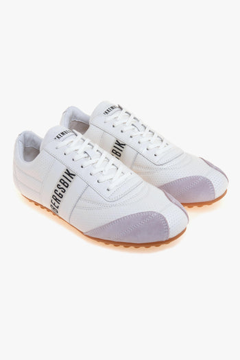 Sneaker soccer in pelle microforata con fascia tono su tono - 2