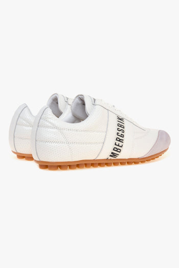 Sneaker soccer in pelle microforata con fascia tono su tono - 3