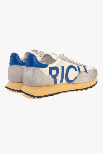 Sneaker in pelle con maxi logo laterale a contrasto - 3