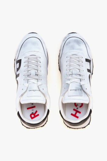 Sneaker in pelle con maxi logo laterale a contrasto - 5