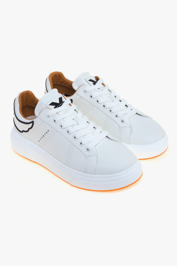 Sneaker in pelle con talloncino gommato con logo - 2