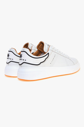 Sneaker in pelle con talloncino gommato con logo - 3