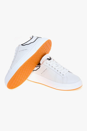 Sneaker in pelle con talloncino gommato con logo - 4