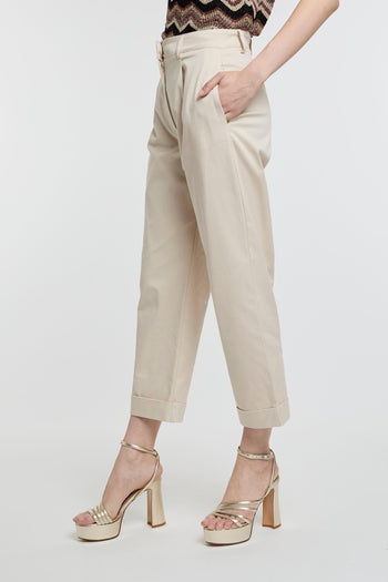 Pantalone dritto in cotone con pinces - 3