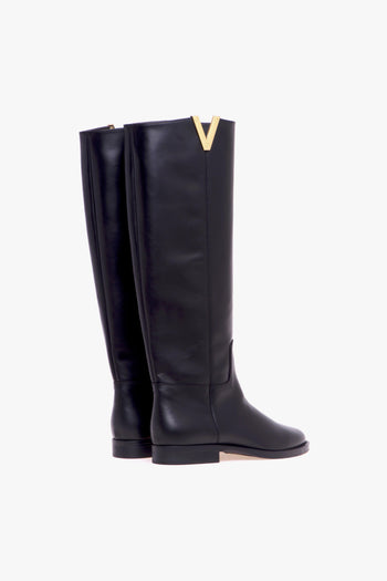 Stivale cavallerizza in pelle con "V" gold - 3