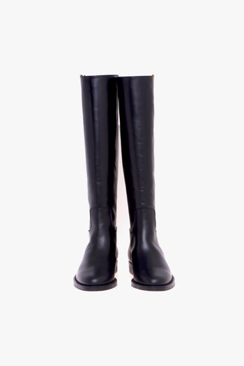 Stivale cavallerizza in pelle con "V" gold - 5