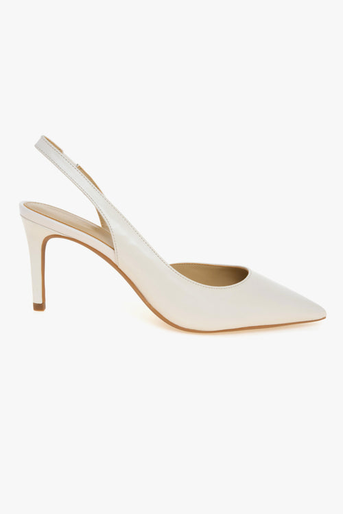 Sling back "Alina Flex" in pelle con tacco 75 mm BURRO