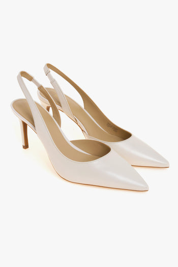 Sling back "Alina Flex" in pelle con tacco 75 mm BURRO - 2