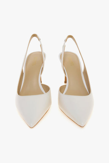 Sling back "Alina Flex" in pelle con tacco 75 mm BURRO - 5