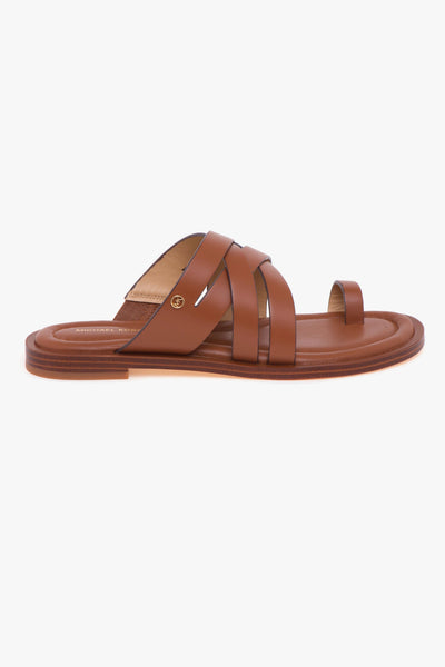 Ciabatta infradito "Nora" in pelle con fasce incrociate