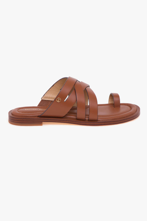 Ciabatta infradito "Nora" in pelle con fasce incrociate