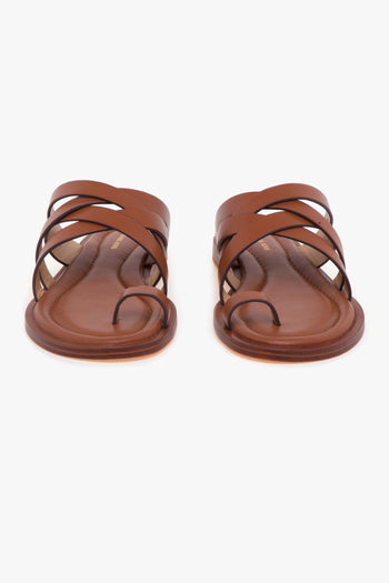 Ciabatta infradito "Nora" in pelle con fasce incrociate - 5