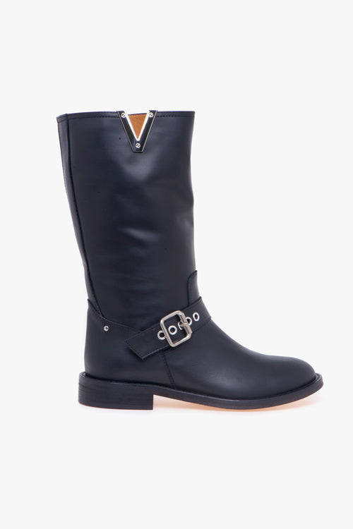 Biker in pelle con "V" nickel