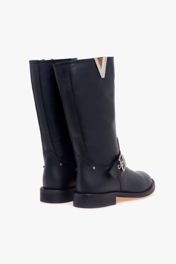 Biker in pelle con "V" nickel - 3