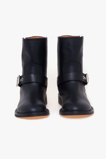 Tronchetto in pelle con "V" nickel - 5