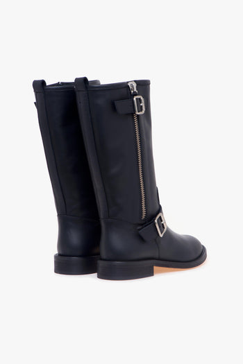 Biker in pelle con maxi soffietto - 3