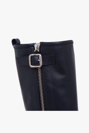 Biker in pelle con maxi soffietto - 4