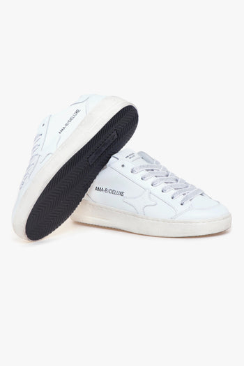 Sneaker basket "Slam" in vernice effetto spalmato BIANCO - 4