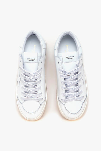 Sneaker basket "Slam" in vernice effetto spalmato BIANCO - 5