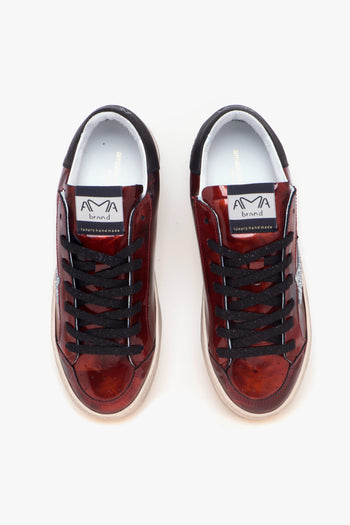 Sneaker basket "Slam" in vernice effetto spalmato - 5