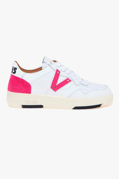 Sneaker basket bassa in pelle e camoscio