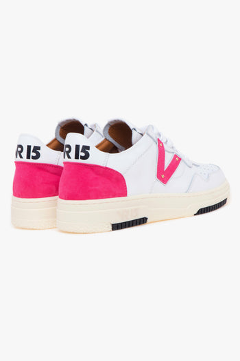 Sneaker basket bassa in pelle e camoscio - 3