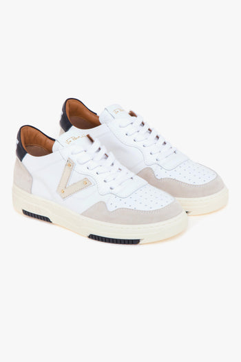 Sneaker basket bassa in pelle e camoscio - 2