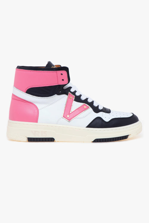 Sneaker basket alta in pelle