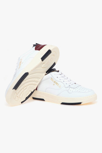 Sneaker basket in pelle e camoscio BIANCO - BORDEAUX - 4