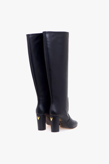 Stivale a tubo in pelle con tacco 80 mm - 3