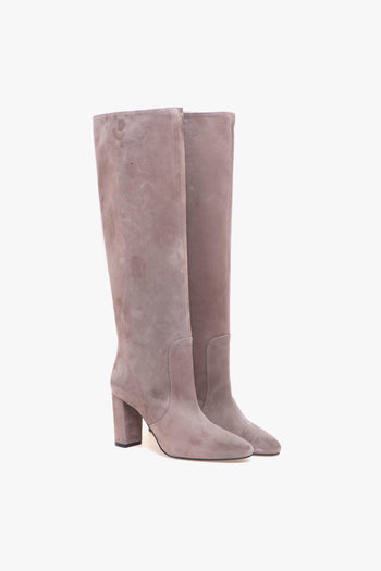 Stivale a tubo in camoscio con tacco 80 mm - 2