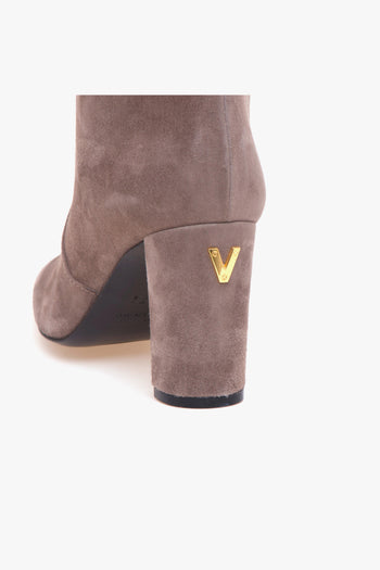 Stivale a tubo in camoscio con tacco 80 mm - 4