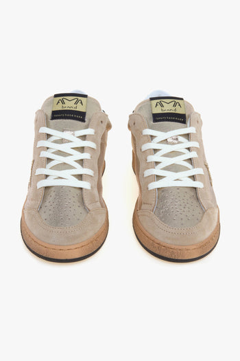 Sneaker modello Sun in suede laminato con logo glitter e talloncino maculato - 5