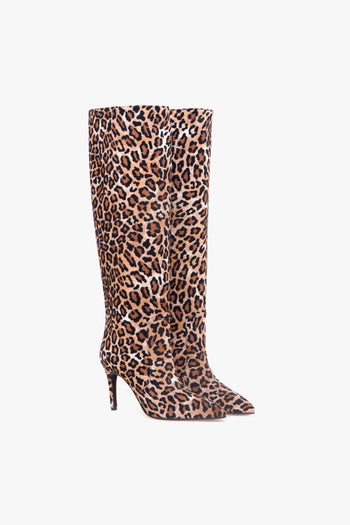 Stivale a tubo in camoscio maculato con tacco 90 mm - 2