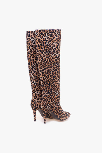 Stivale a tubo in camoscio maculato con tacco 90 mm - 3